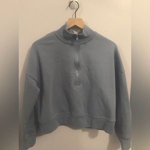 Fabletics cropped quarter zip size M. Blue/gray color- worn a couple of times!